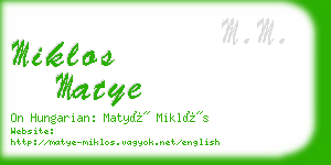 miklos matye business card